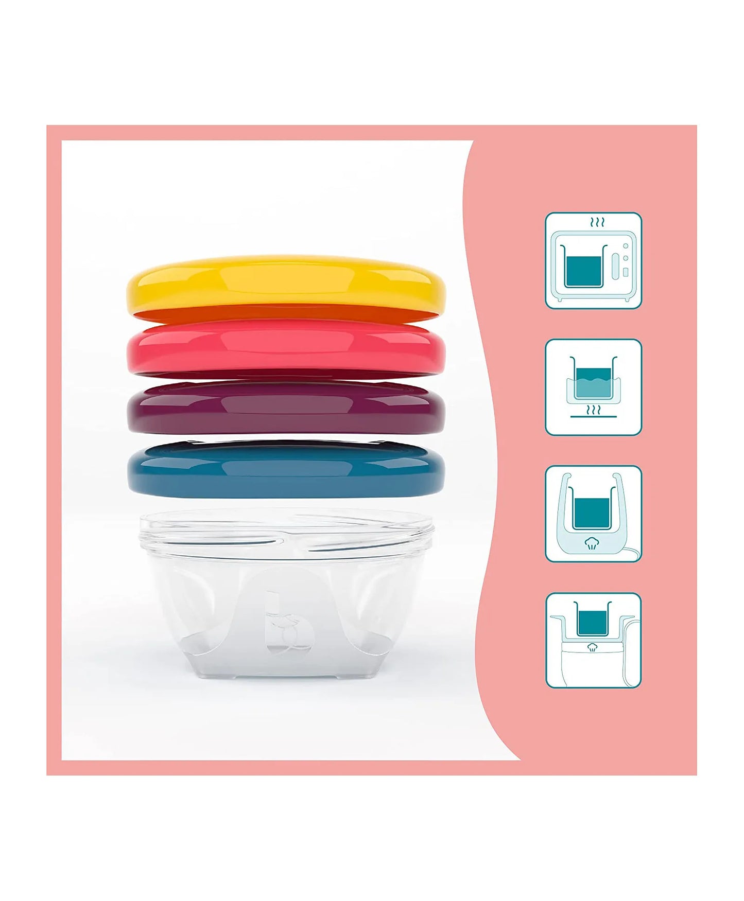 Babymoov Babybols Airtight Food Storage Containers 120ml - Pack of 4