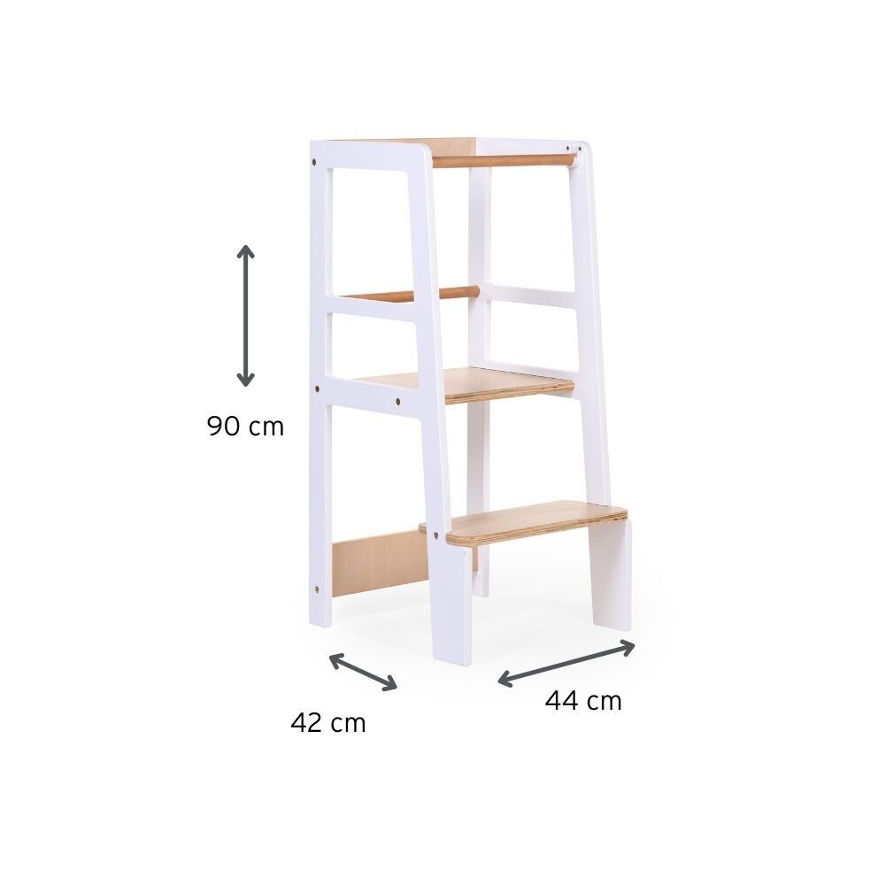 Childhome Learning Tower - White Natural