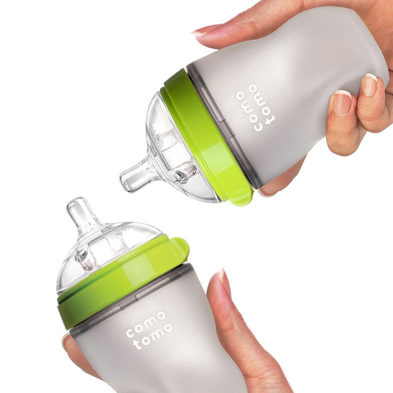 Comotomo Baby Feeding Bottle Bundle - Green - Laadlee