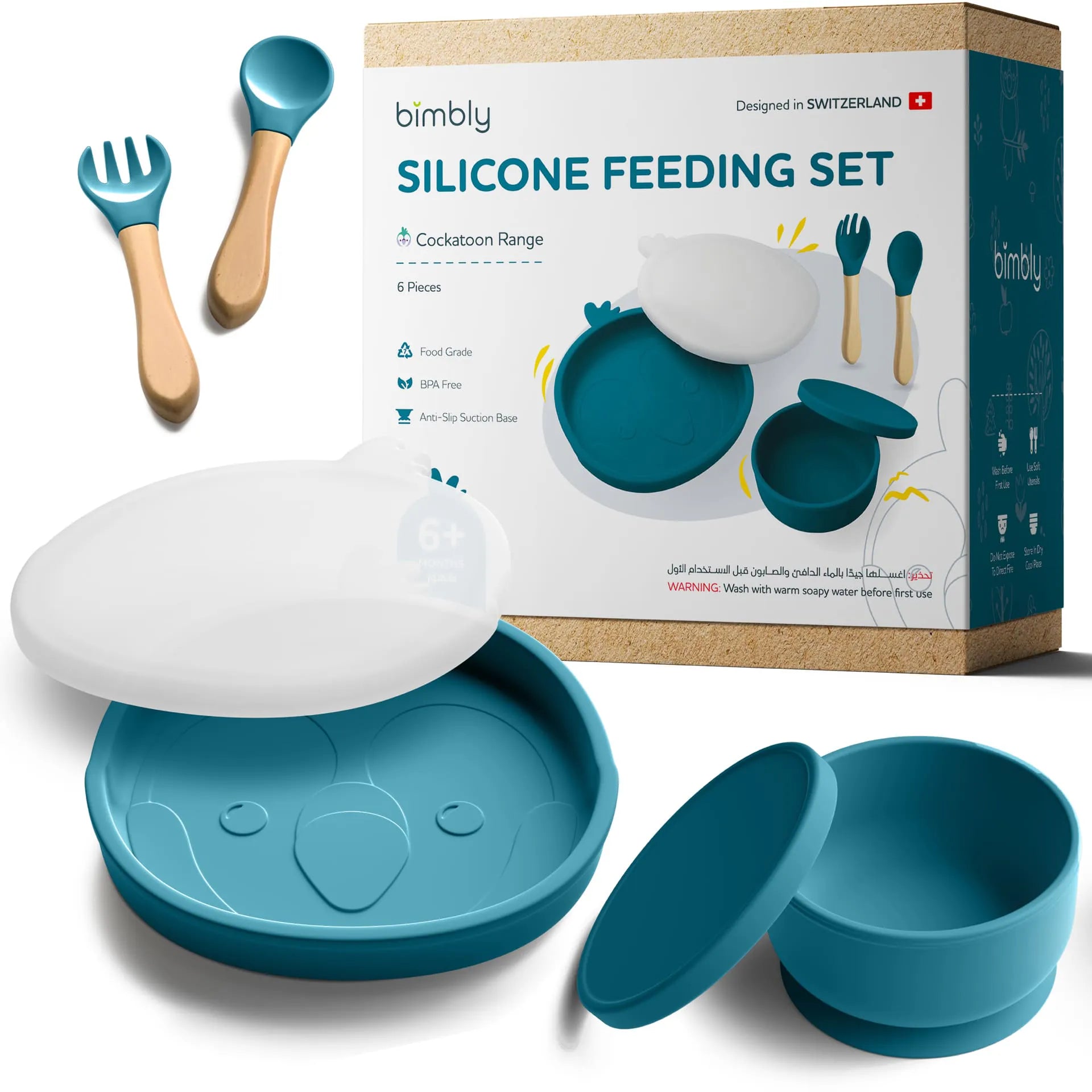 Bimbly 6-in-1 Baby Feeding Set - Dark Blue - Laadlee