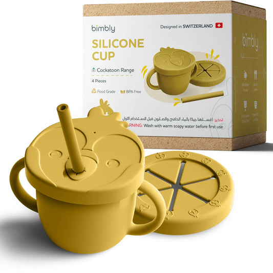 Bimbly Multi-Use Silicone Cup 3 In 1 - Yellow - Laadlee