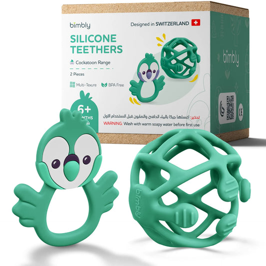 Bimbly Baby Silicone Teethers Set - Green - Laadlee