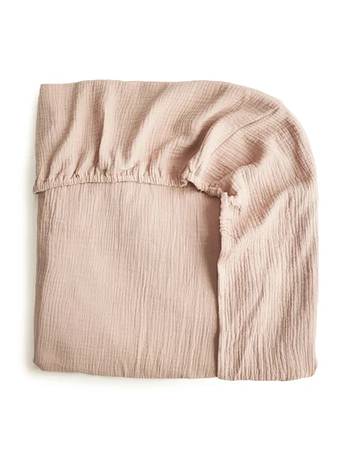 Mushie Crib Sheet Medium Blush - Laadlee