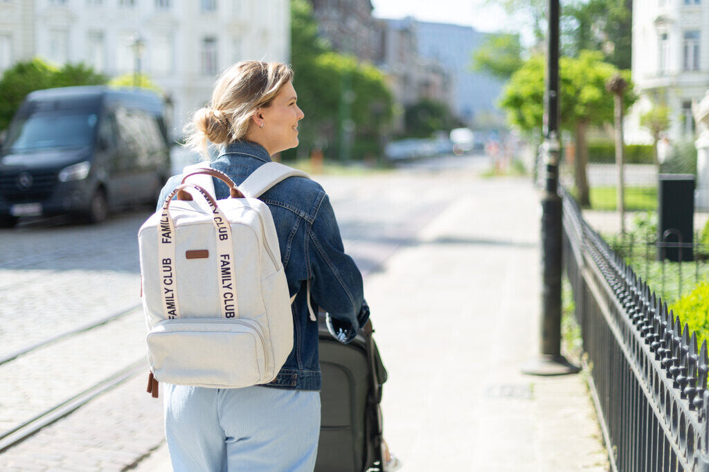 Childhome Family Club Backpack Signature Canvas - Off White