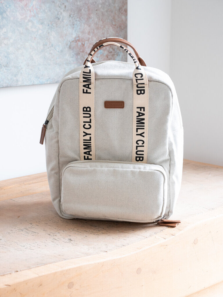 Childhome Family Club Backpack Signature Canvas - Off White