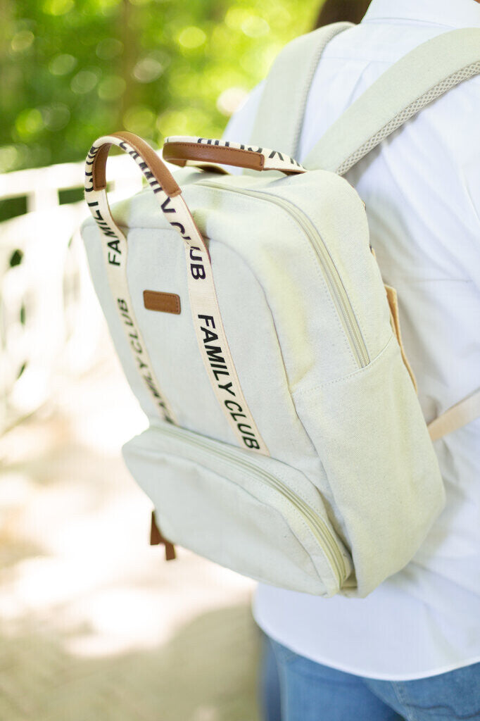 Childhome Family Club Backpack Signature Canvas - Off White