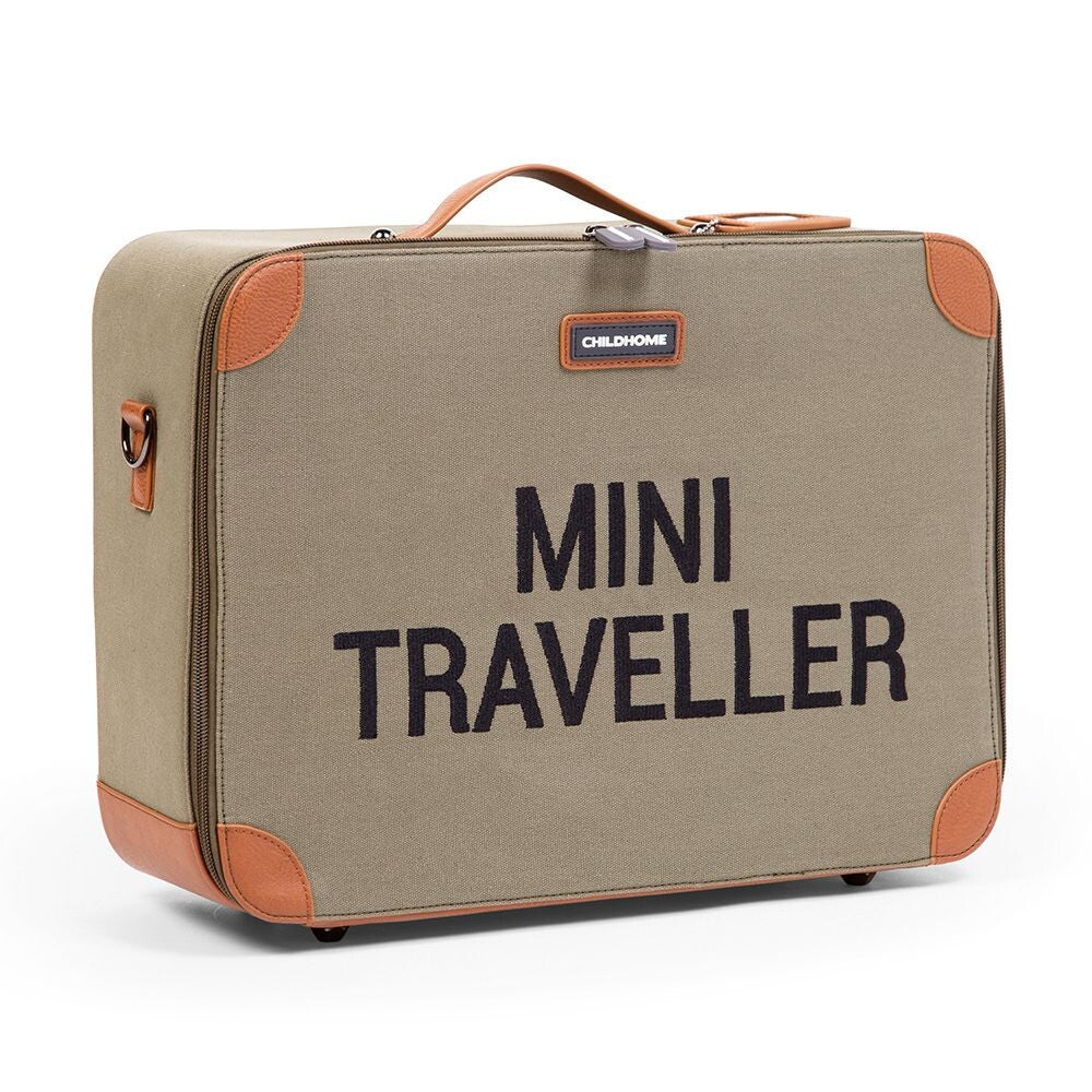 Childhome Mini Traveller Kids Suitcase - Kaki Canvas