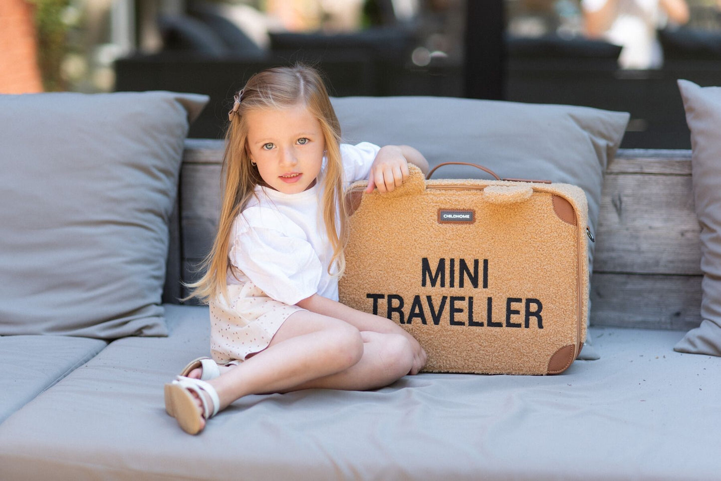 Childhome Mini Traveller Kids Suitcase - Teddy Beige