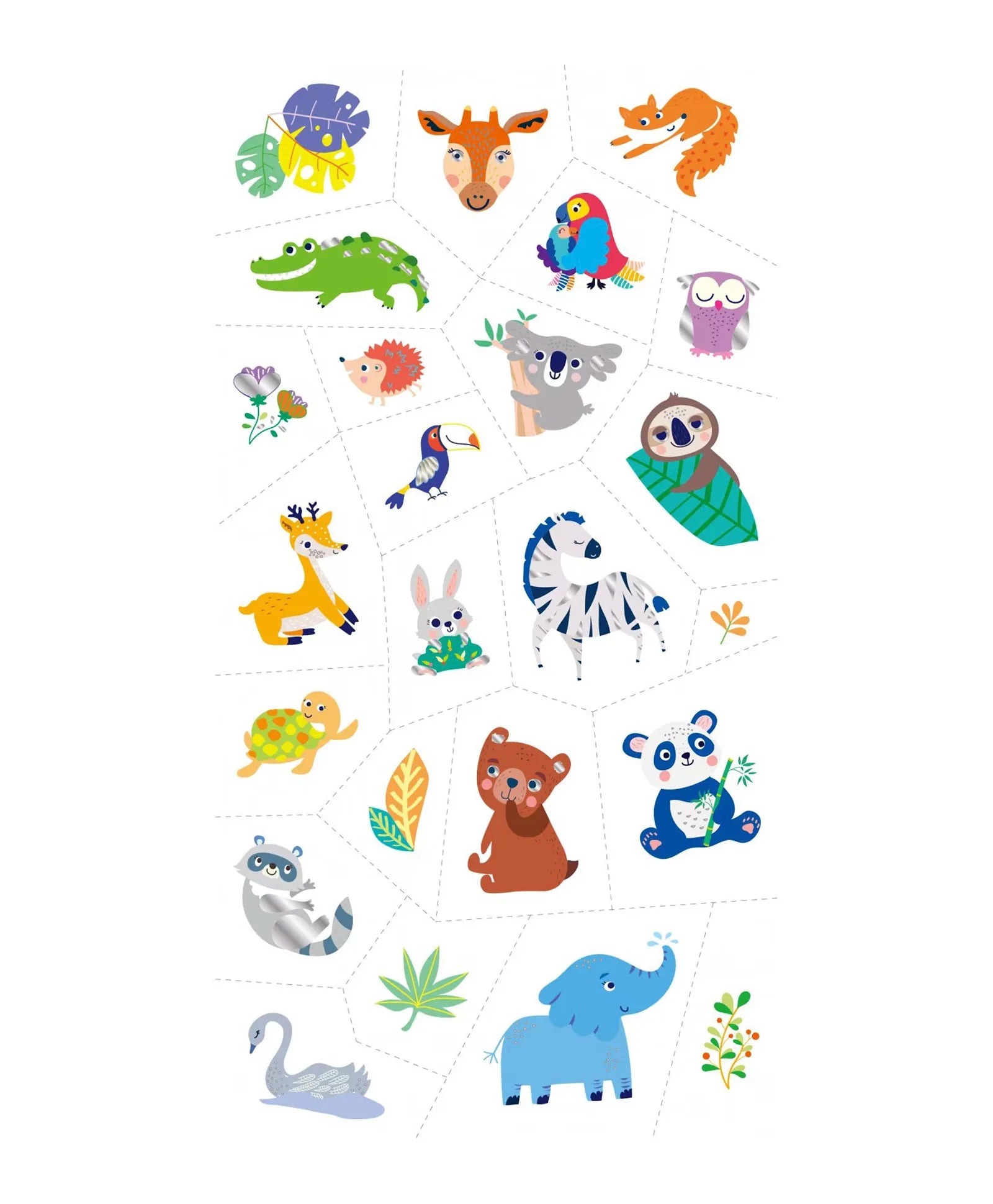 Avenir Tattoo Sticker - Jungle Animal Series - 50pc - Laadlee