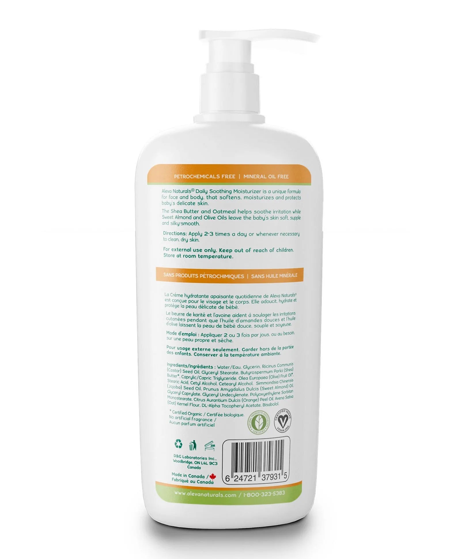 Aleva Naturals Daily Soothing Moisturizer - 240ml - Laadlee