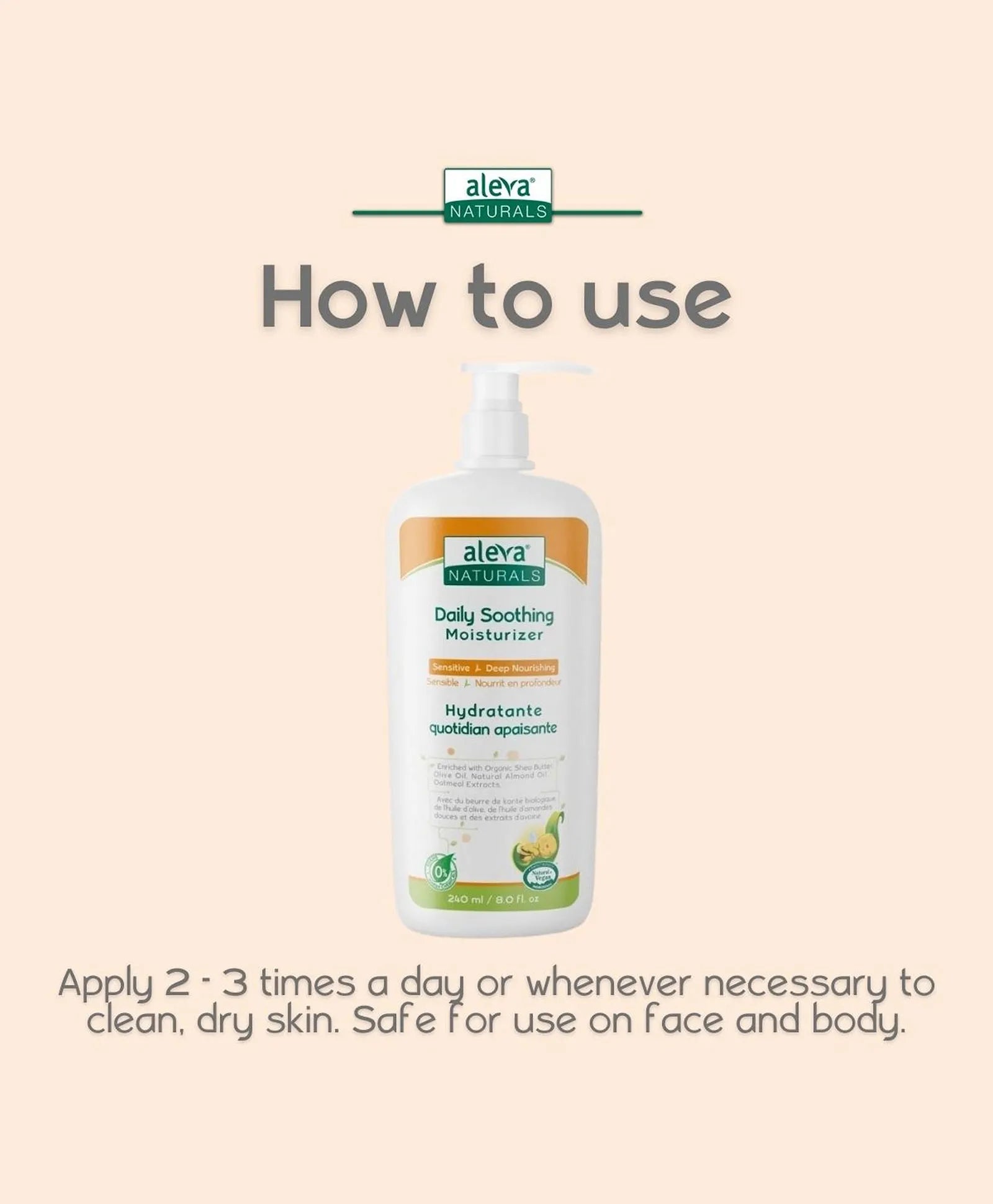 Aleva Naturals Daily Soothing Moisturizer - 240ml - Laadlee