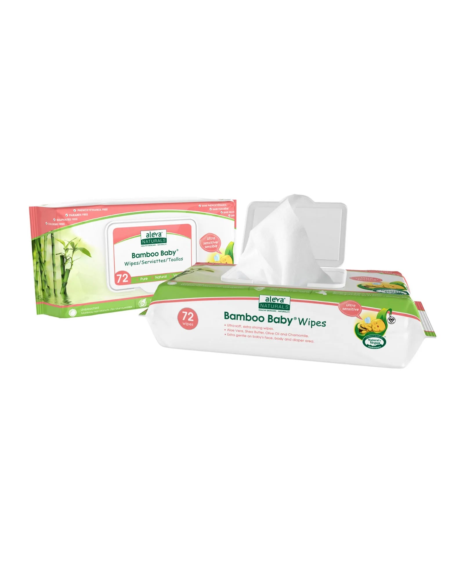 Aleva Naturals Bamboo Baby Sensitive Wipes Club Pack - 216ct - Laadlee