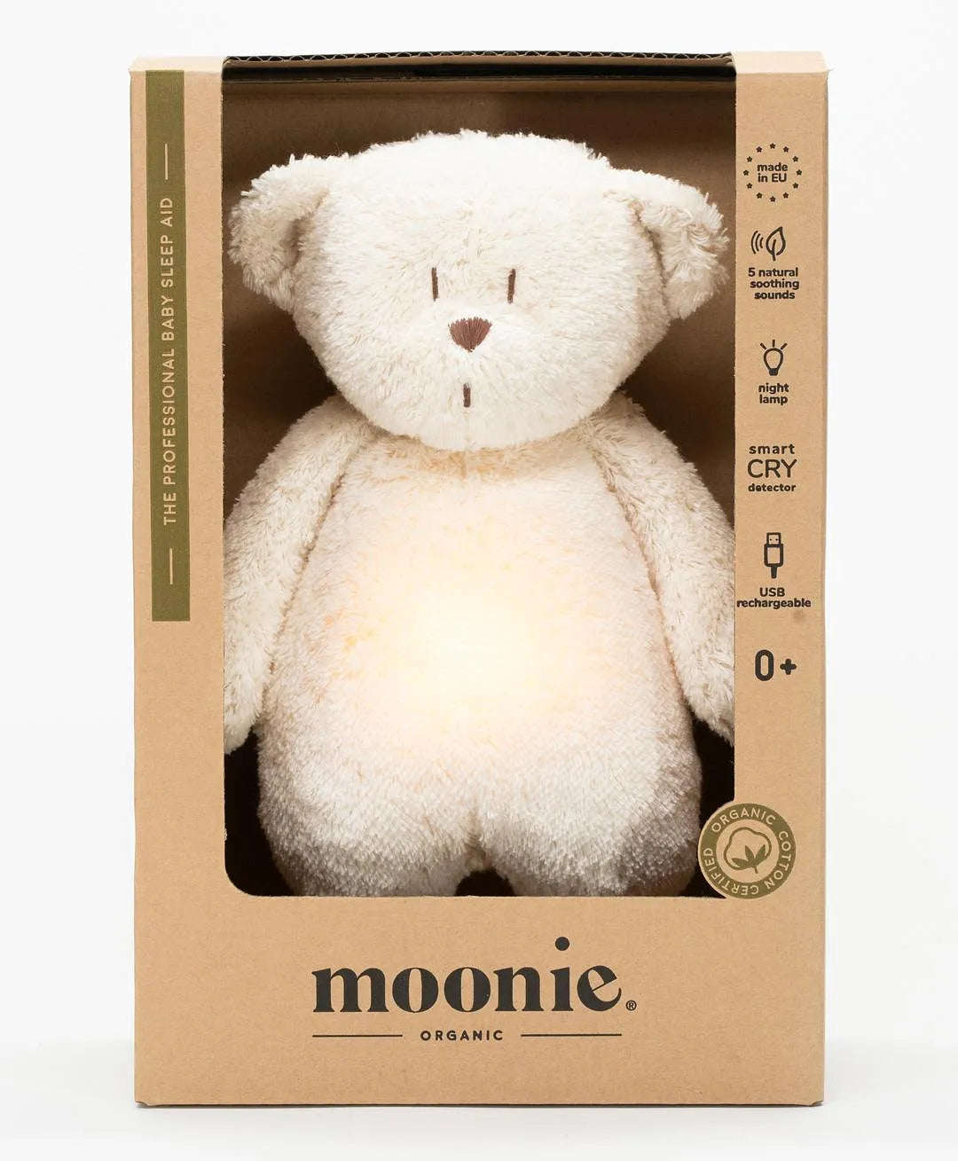 Moonie Organic Humming Bear Friend with Lamp - Polar Natur