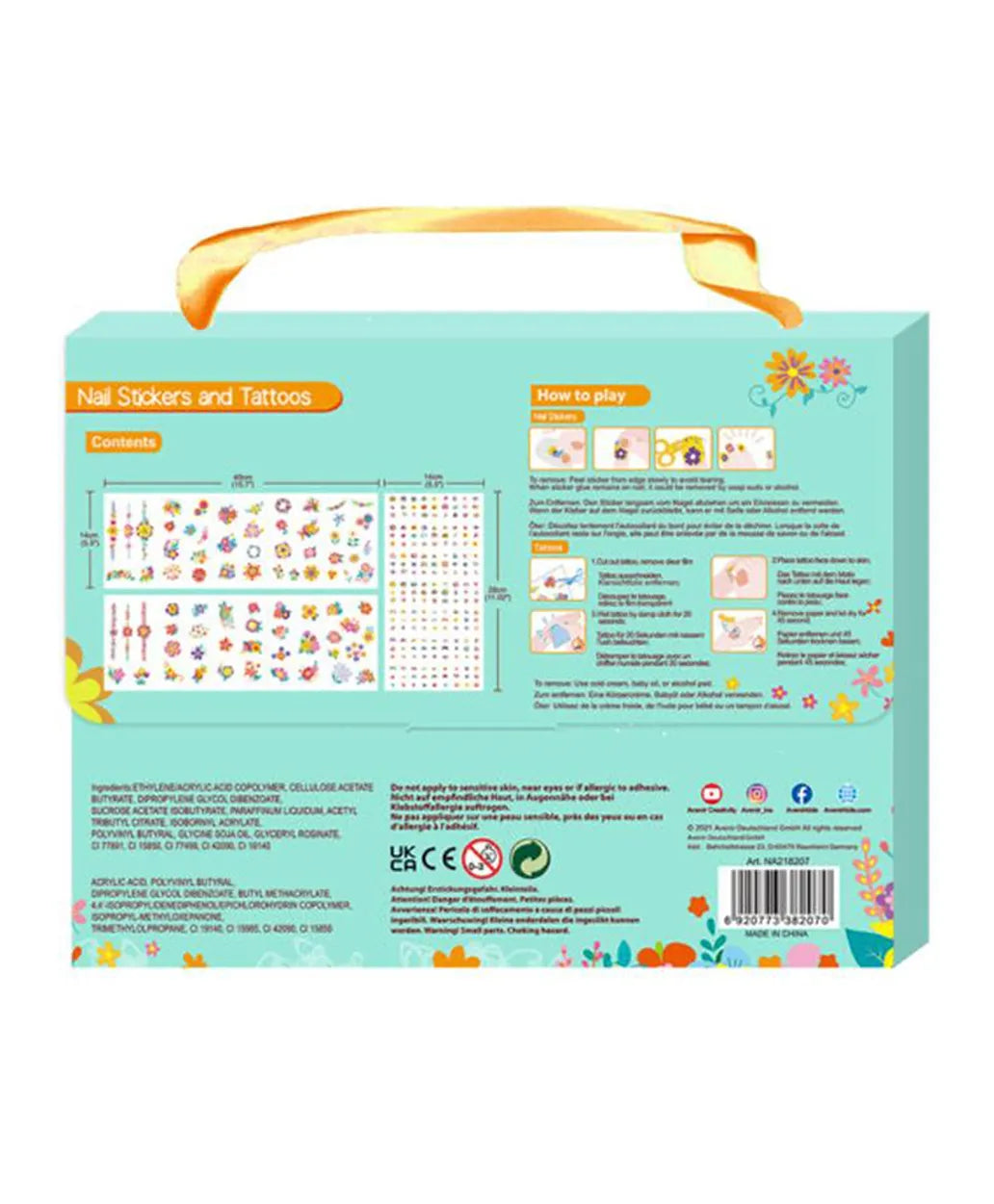 Avenir Nail Stickers and Tattoos Kit - Flower - Laadlee