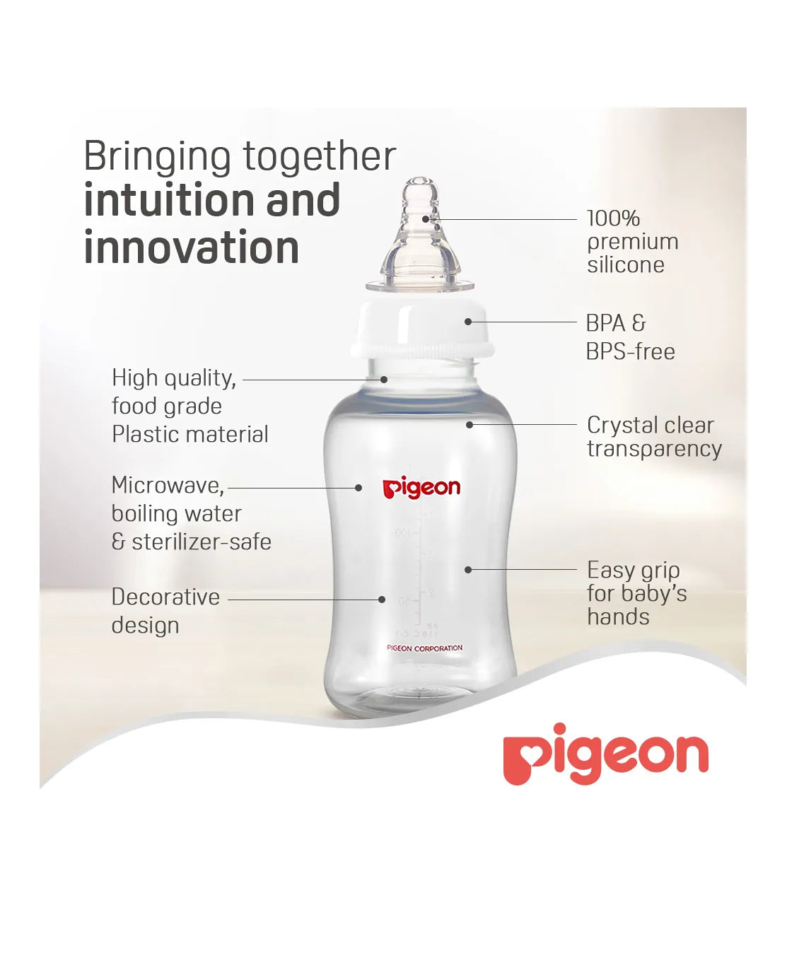 Pigeon Flexible Streamline Plastic Bottle - 150ml