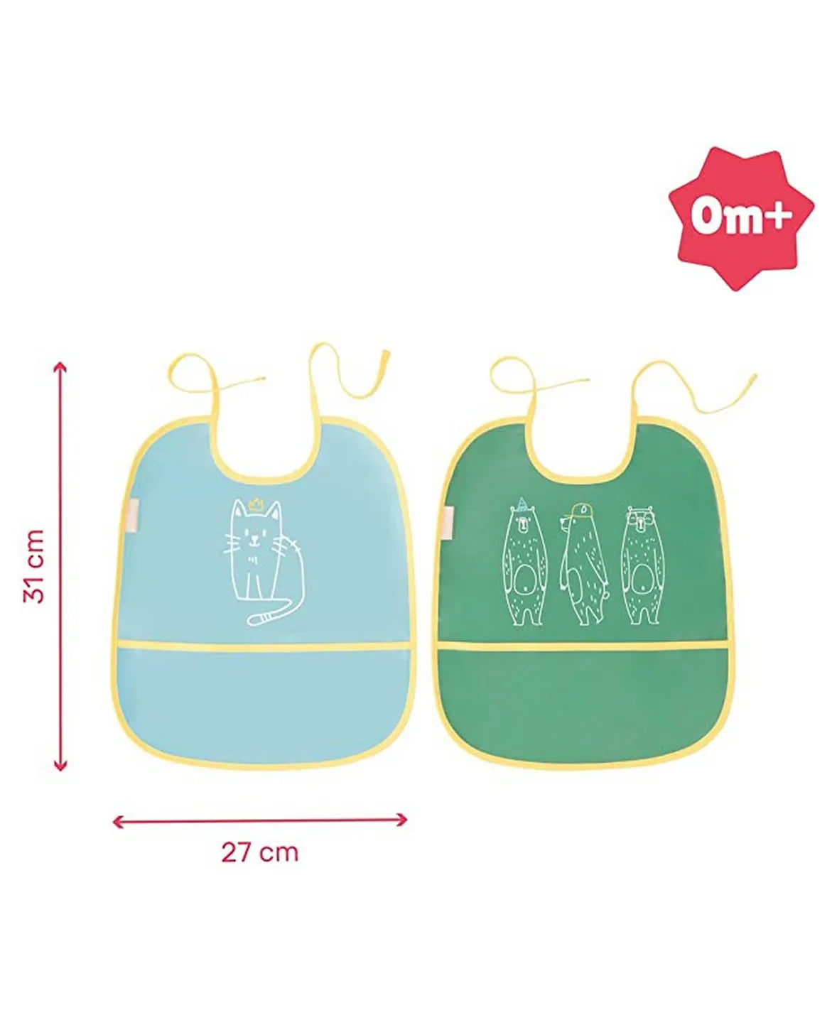 Badabulle Waterproof With Recuperator Soft Bibs - Set of 2 - Laadlee