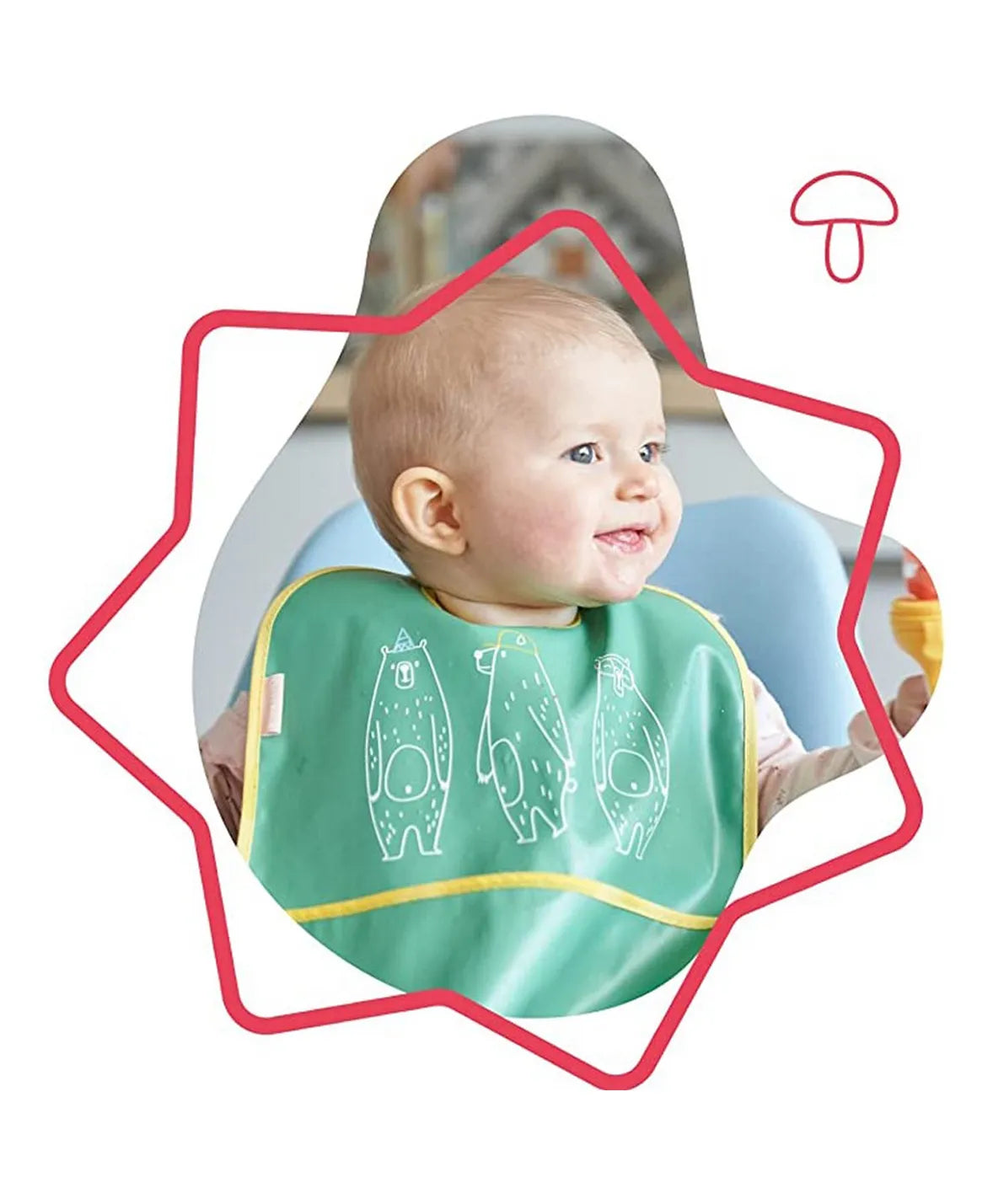 Badabulle Waterproof With Recuperator Soft Bibs - Set of 2 - Laadlee