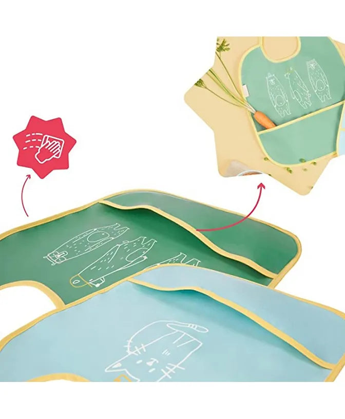 Badabulle Waterproof With Recuperator Soft Bibs - Set of 2 - Laadlee