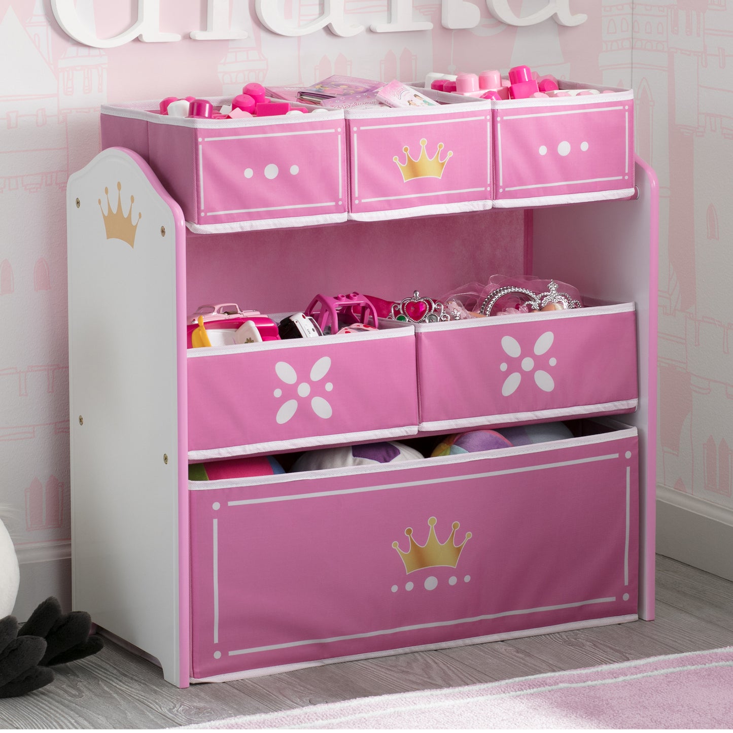 Delta Children Princess Crown Multi Bin Toy Organizer