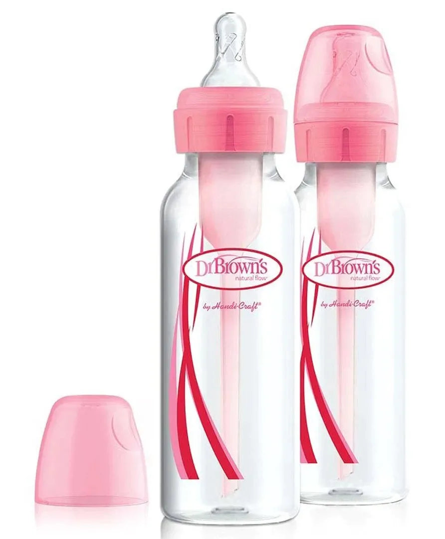 Dr. Brown's PP Narrow Options+ Bottle 250ml - Pink - Pack of 2 - Laadlee