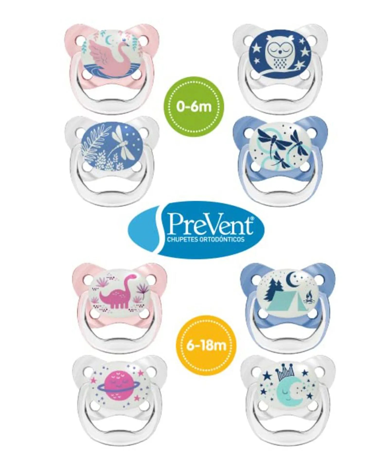 Dr. Brown's Prevent Stage 1 Glow In The Dark Butterfly Shield Pacifier Pack of 2 - Blue - Laadlee