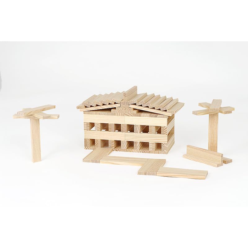 Kapla Wooden Construction Set in a Chest with Brown Art Book - 280pcs - Laadlee