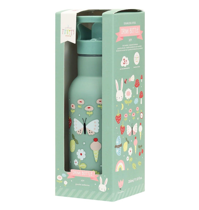 A Little Lovely Company Stainless Steel Water Bottle 350ml - Joy