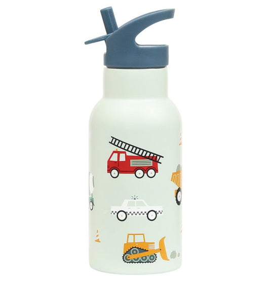 A Little Lovely Company Stainless Steel Water Bottle 350ml - Vehicles