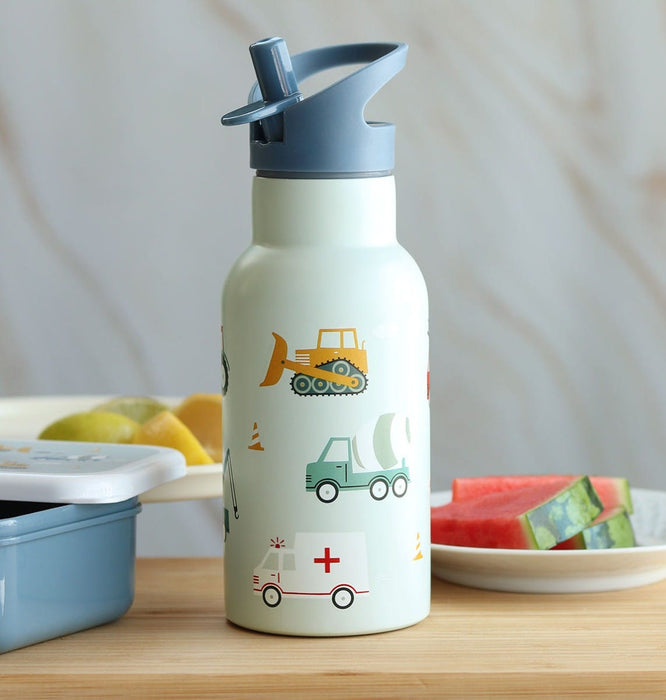 A Little Lovely Company Stainless Steel Water Bottle 350ml - Vehicles