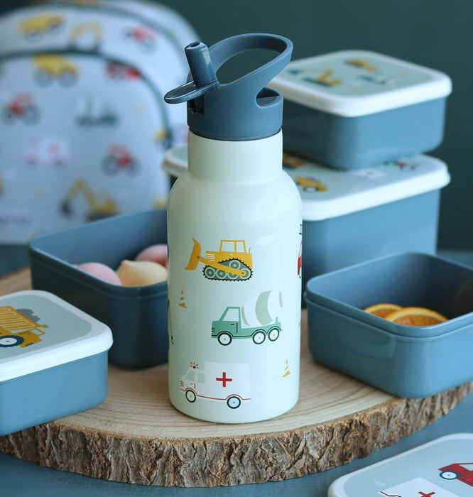 A Little Lovely Company Stainless Steel Water Bottle 350ml - Vehicles