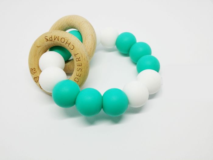 Desert Chomps Ringlet Summer Time Teether - Aqua Marine - Laadlee
