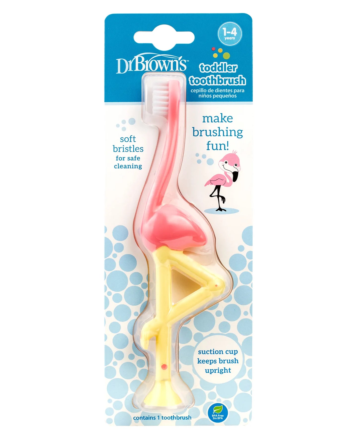Dr. Brown's Toddler Flamingo Toothbrush - Pink