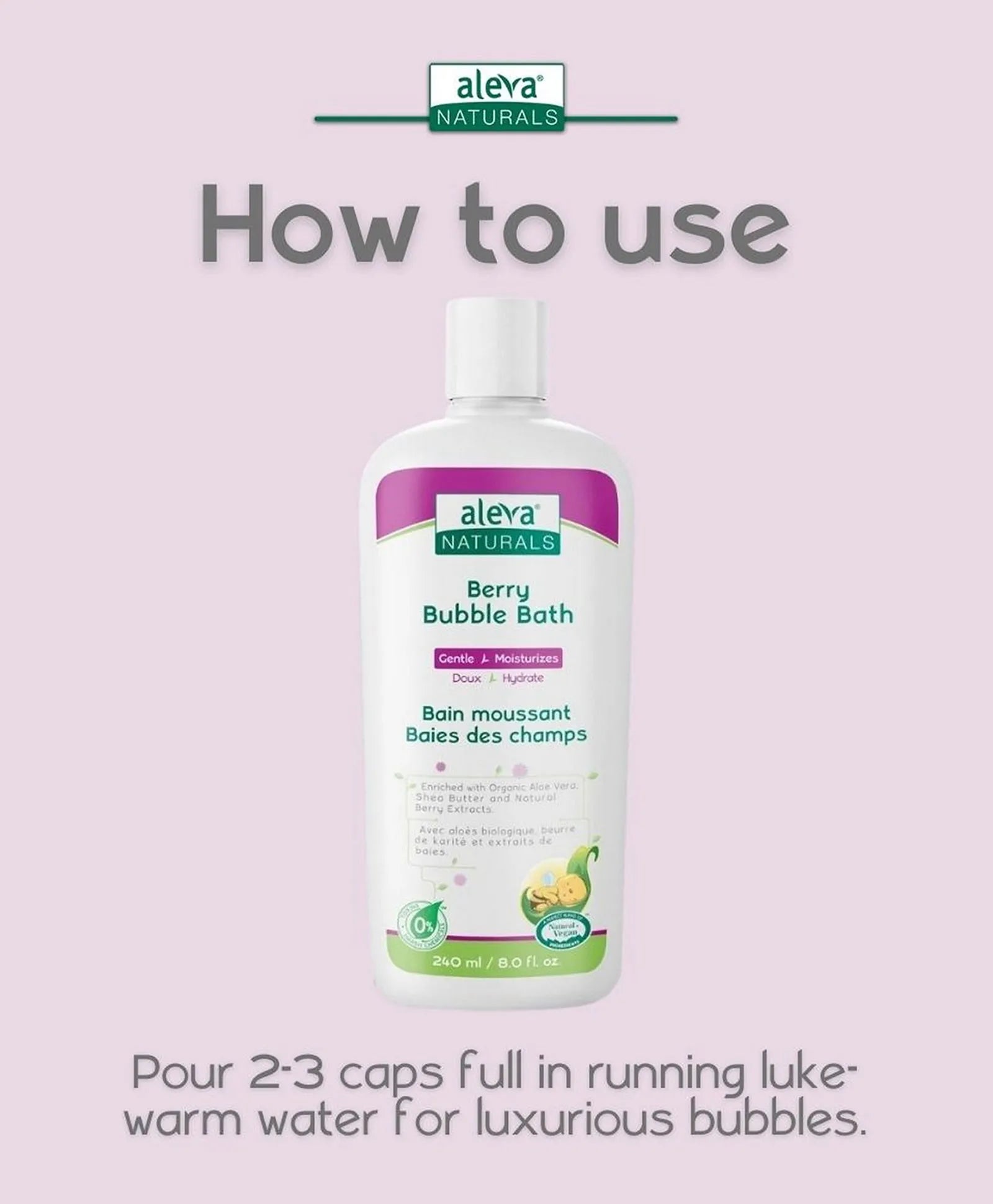 Aleva Naturals Berry Bubble Bath - 240ml - Laadlee