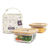 Miniland Ecosquare Glass Container With Bag - Chick (Pack of 2)