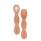 Babies Basic Silicone First Stage Training Spoon with Masher - Brown