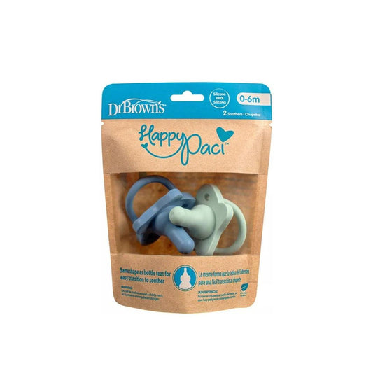 Dr. Brown's Happypaci Silicone One-Piece Soother - Blue And Green