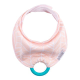 Dr. Brown's Herringbone Bandana Bib With Teether - Pink - Laadlee