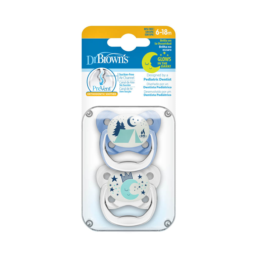 Dr. Brown's Prevent Stage 2 Butterfly Shield Soother - Pack of 2 - Blue - Laadlee