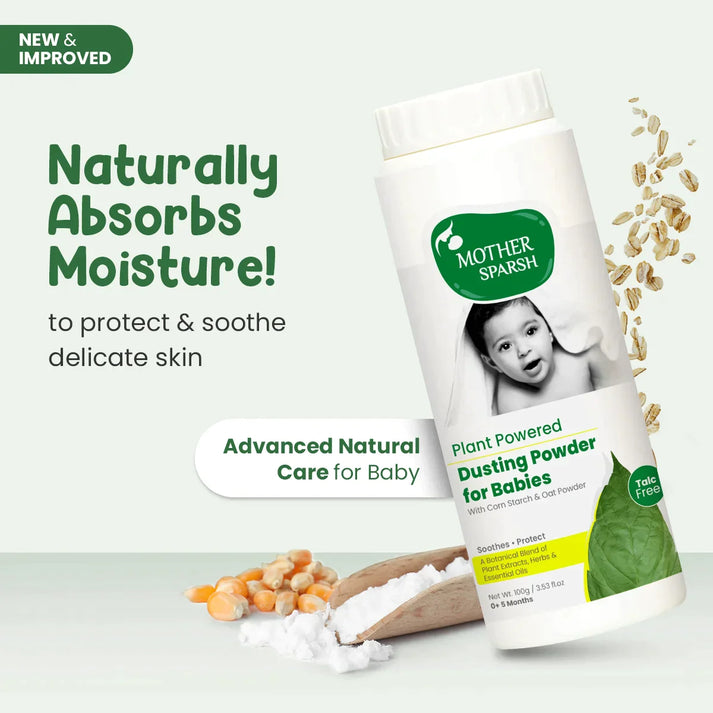 Mother Sparsh Plant Powered Dusting Powder for Babies - 330gm