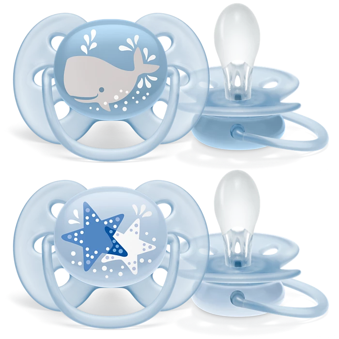 Philips Avent Soft Soother Mix Deco - Blue  (6M - 18M)