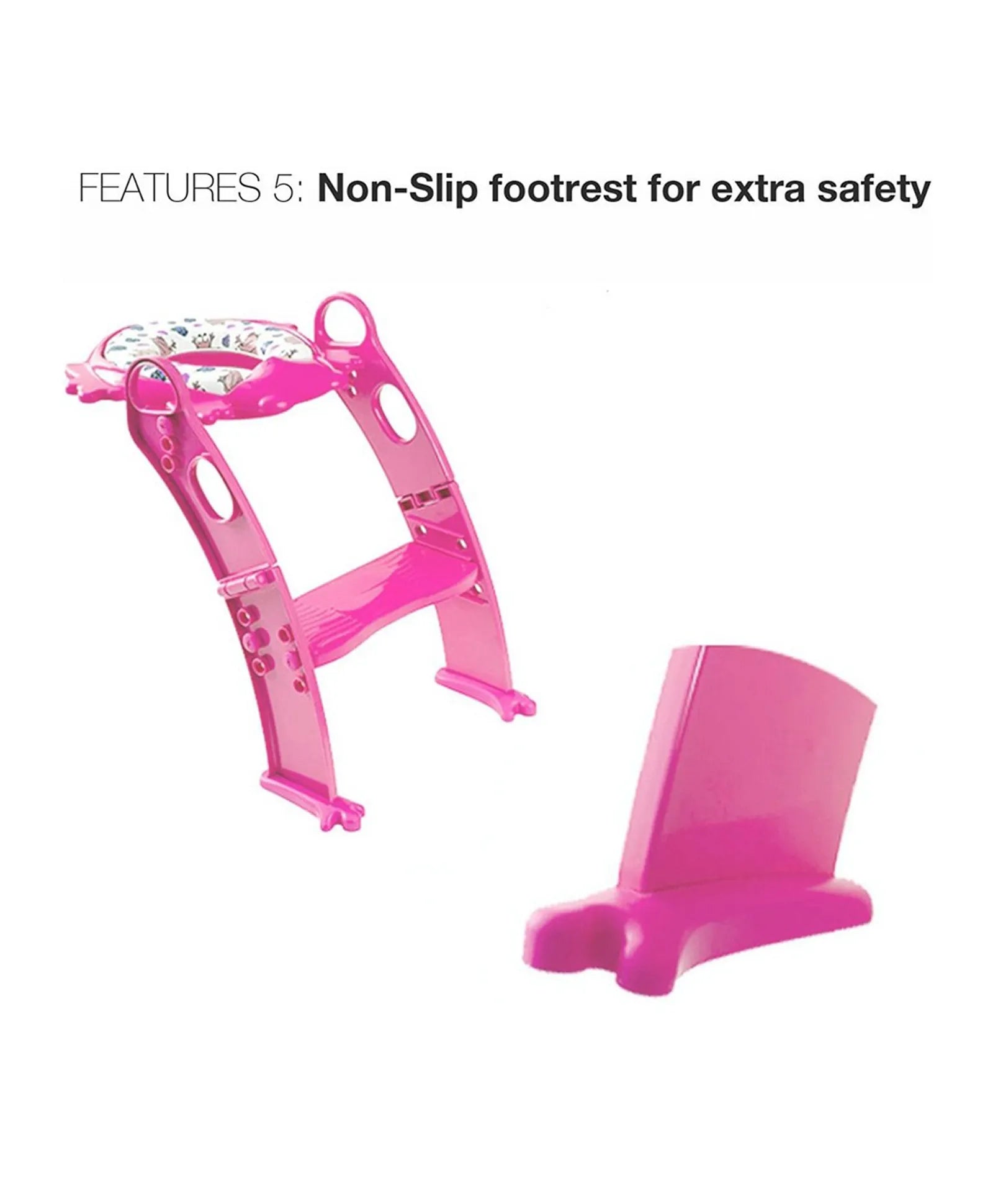 Karibu Frog Shape Cushion Potty seat with Ladder - Pink - Laadlee