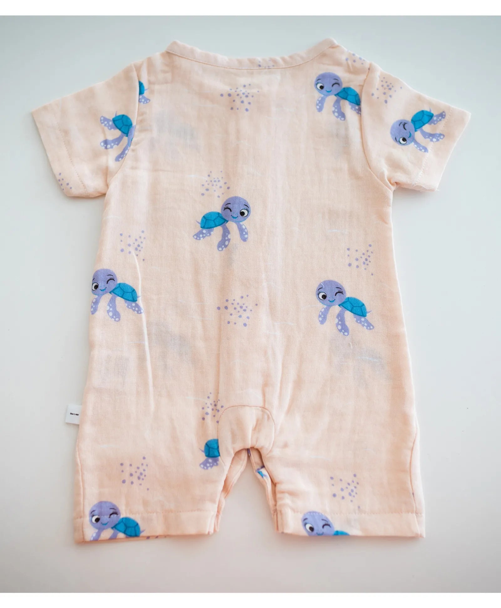 Tickle Tickle Organic Muslin Romper - Toby Turtle - Laadlee