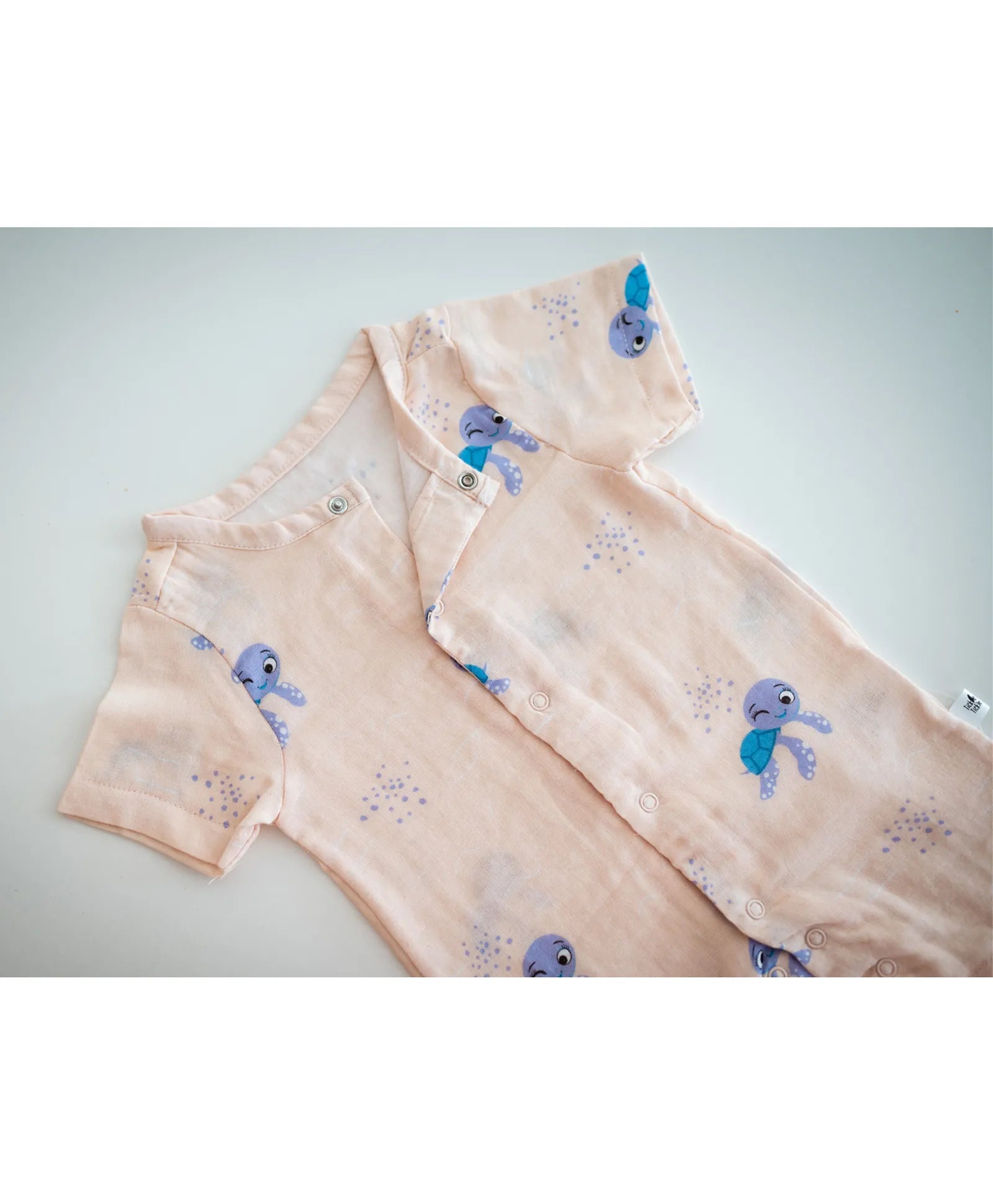 Tickle Tickle Organic Muslin Romper - Toby Turtle - Laadlee