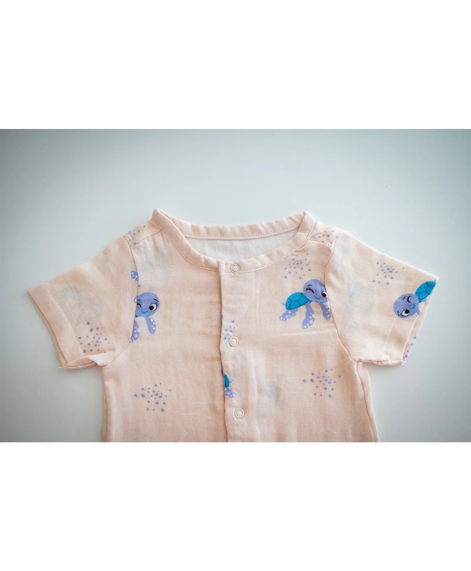 Tickle Tickle Organic Muslin Romper - Toby Turtle - Laadlee