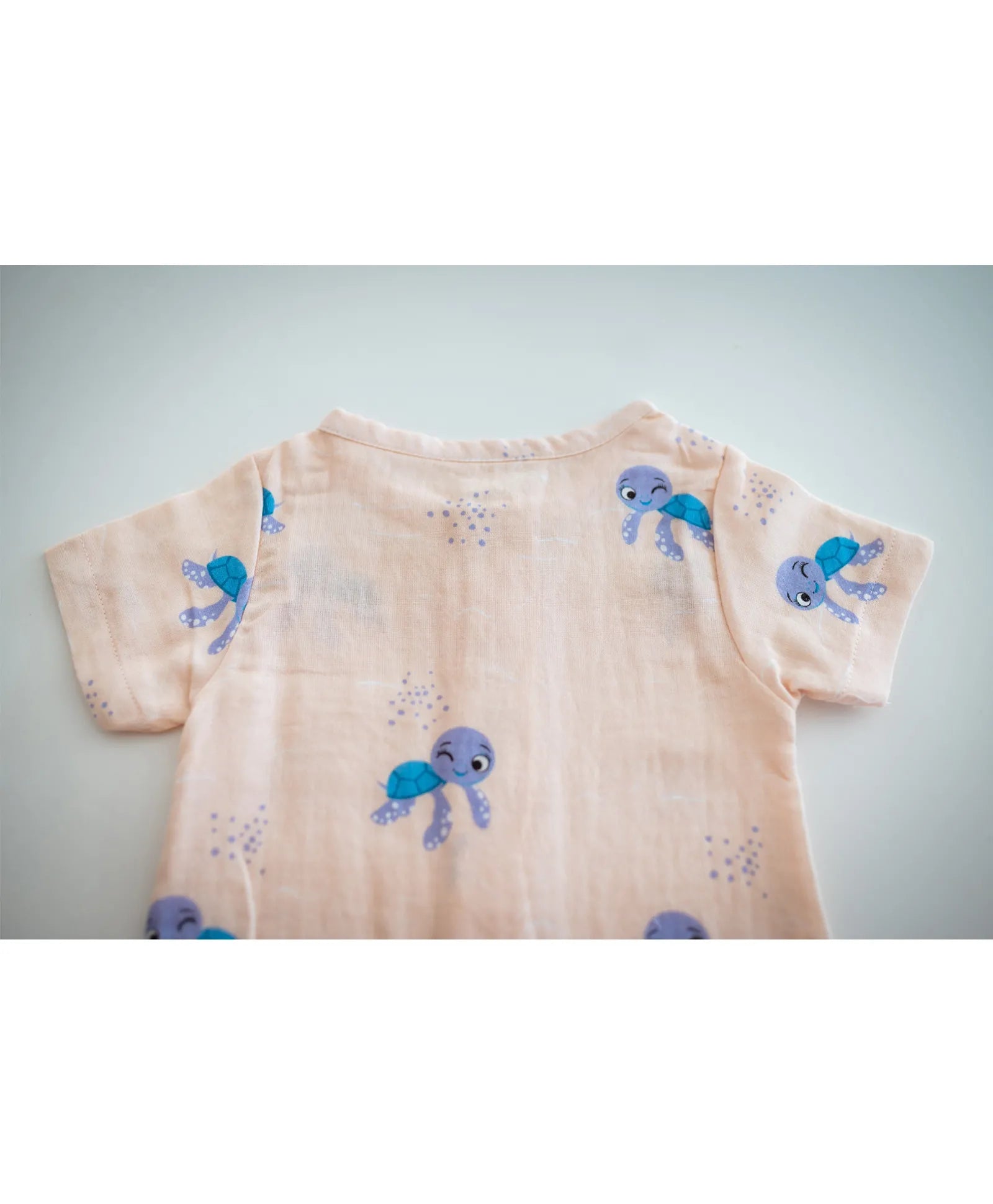 Tickle Tickle Organic Muslin Romper - Toby Turtle - Laadlee
