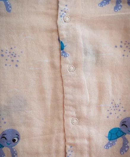 Tickle Tickle Organic Muslin Romper - Toby Turtle - Laadlee