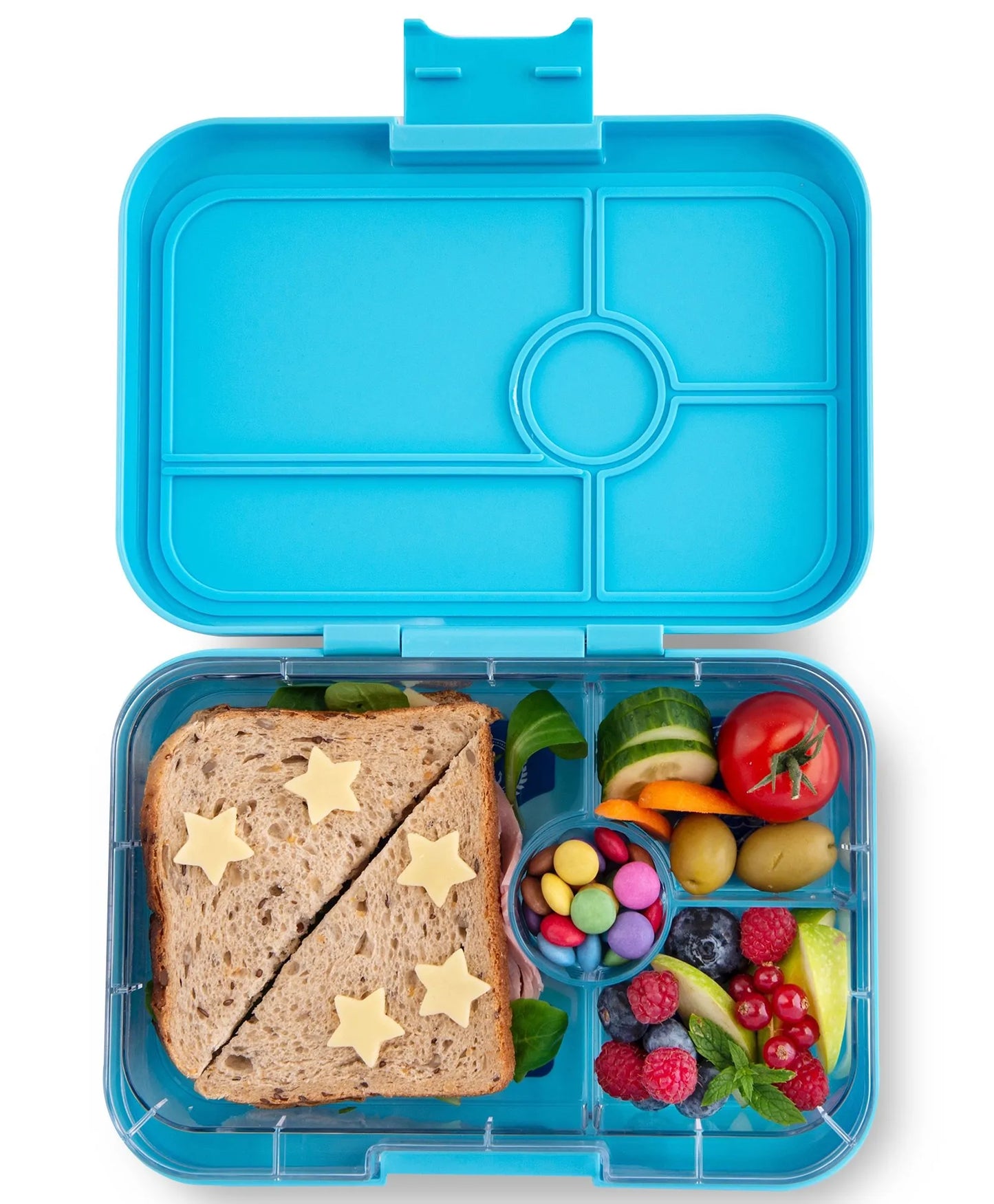 Yumbox Tapas 4 Compartment Lunch Box Explore Tray - Nevis Blue