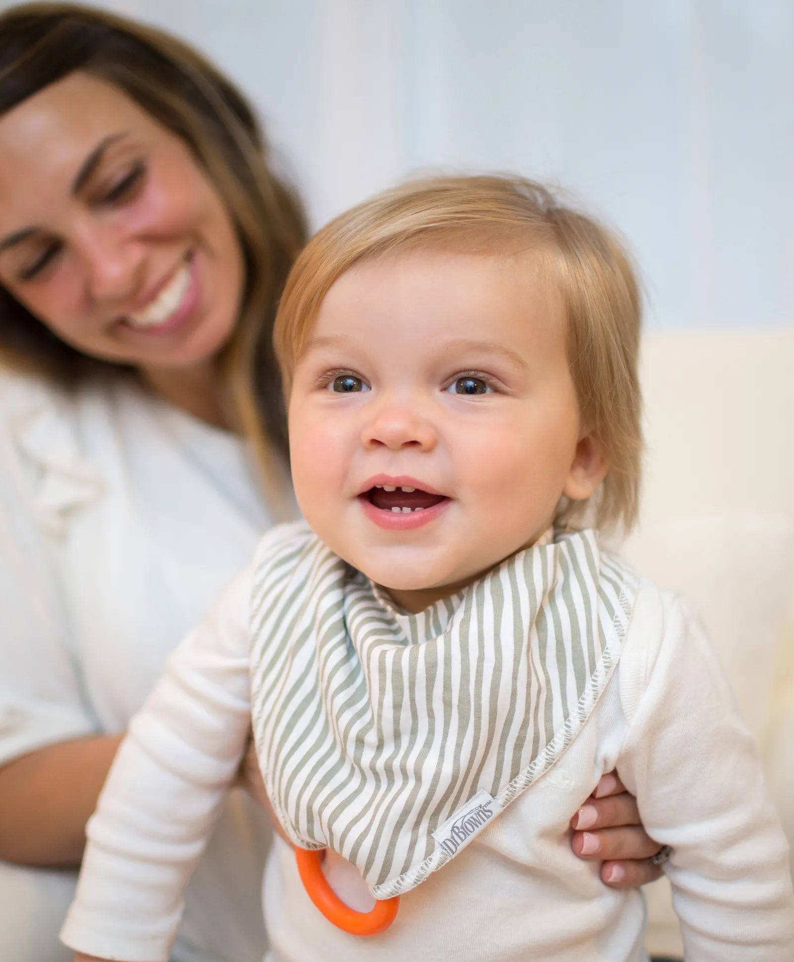 Dr. Brown's Bandana Bib With Teether - Fox / Stripes - Pack of 2 - Laadlee