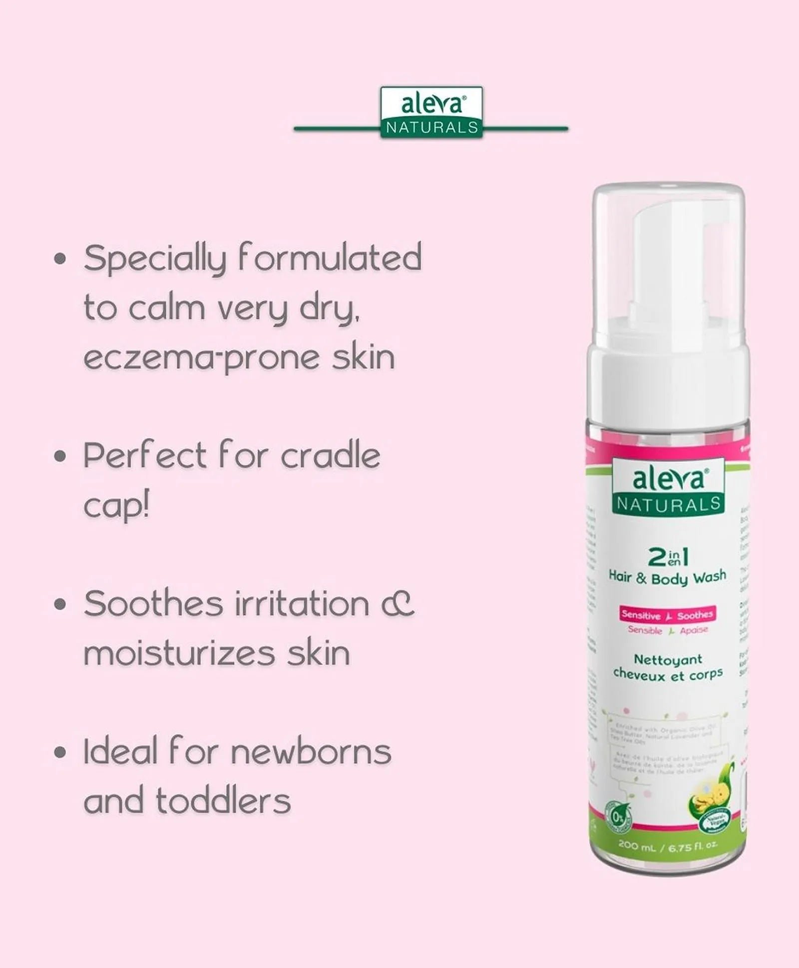 Aleva Naturals 2 In 1 Hair & Body Wash - 200ml - Laadlee