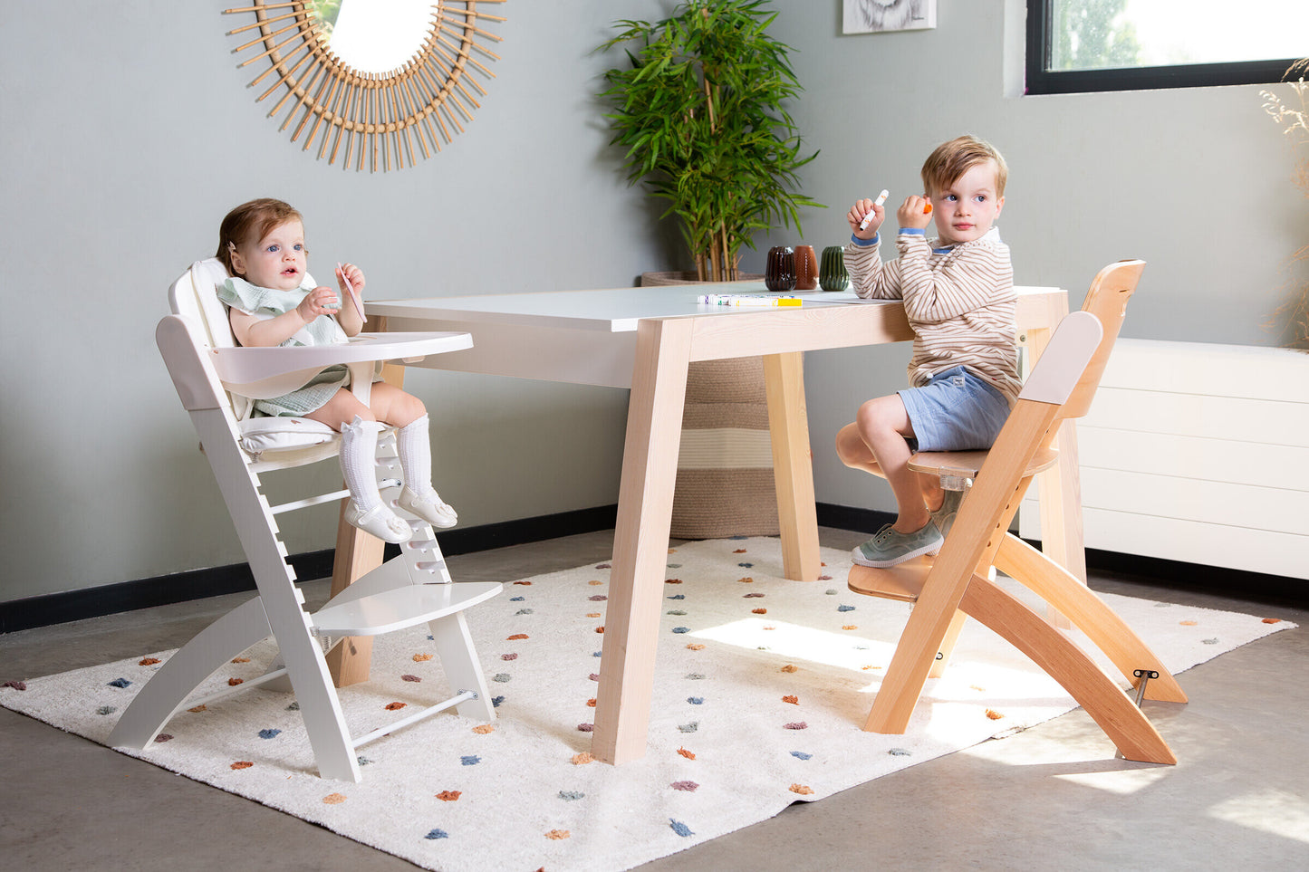 Childhome Evosit High Chair with Feeding Tray - Natural